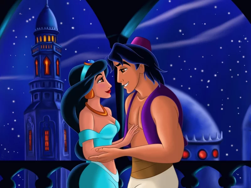 walt disney, aladdin, animated film, fanart, together forever, movie