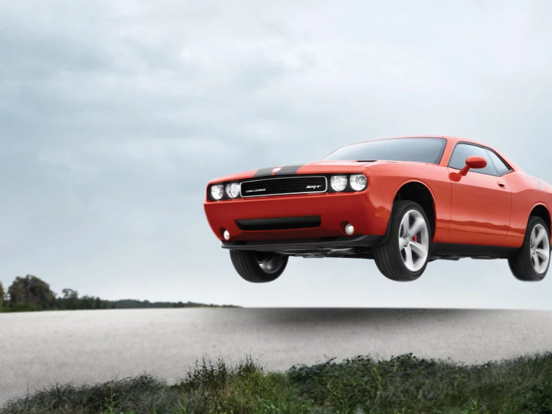 трасса, dodge, красная машина, спортивный