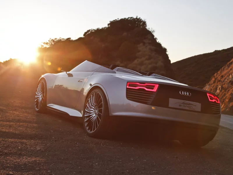 задняя часть, машина, audi, авто, e-tron