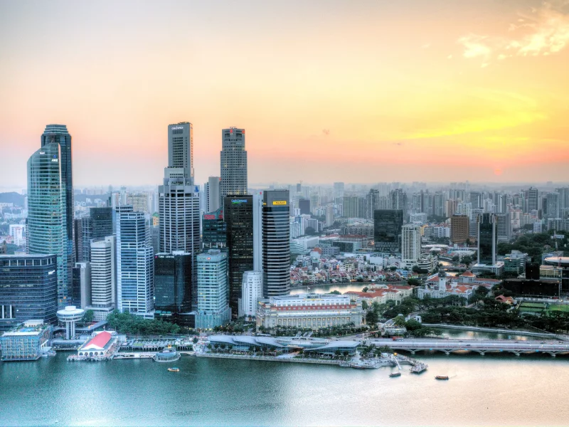 sunset, сингапур, закат, singapore, marina bay