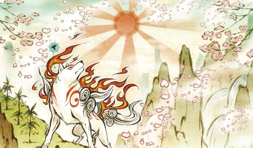 okami hd, аматэрасу, art, волк, amaterasu, арт