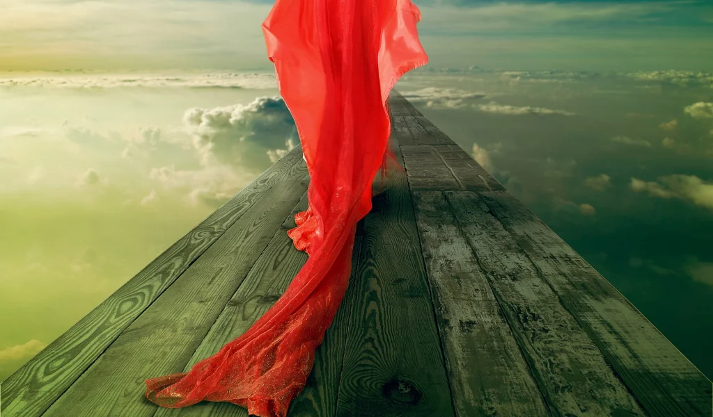 девушка в красном платье, the red, шлейф