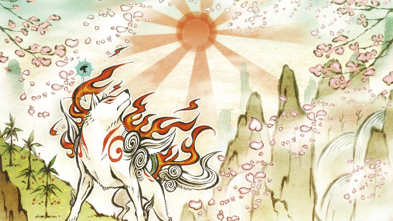 okami hd, аматэрасу, art, волк, amaterasu, арт