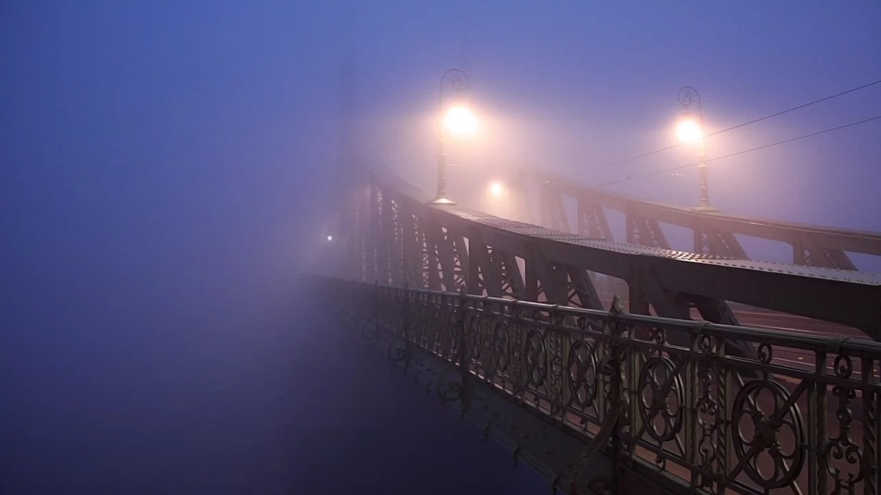 грусть, мечта, мост, туман, раздумья