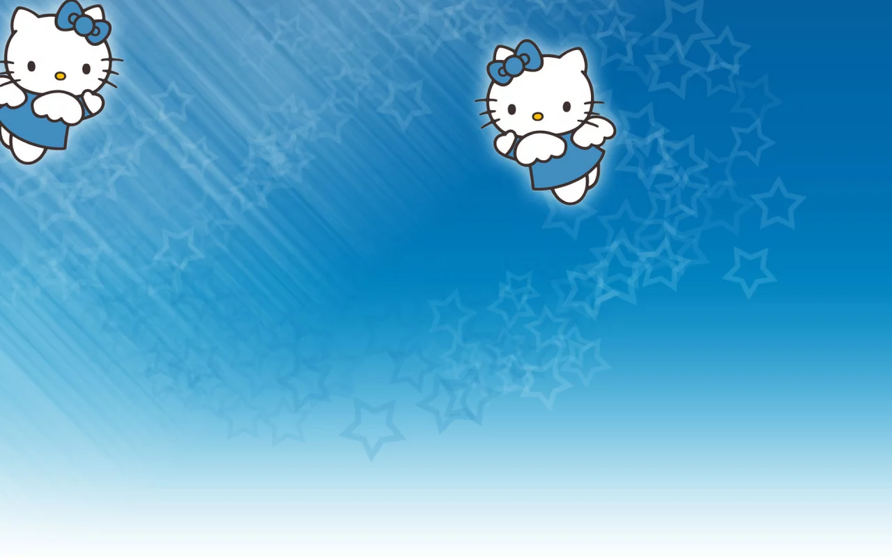 hello kitty, blue stars, китти, для детей