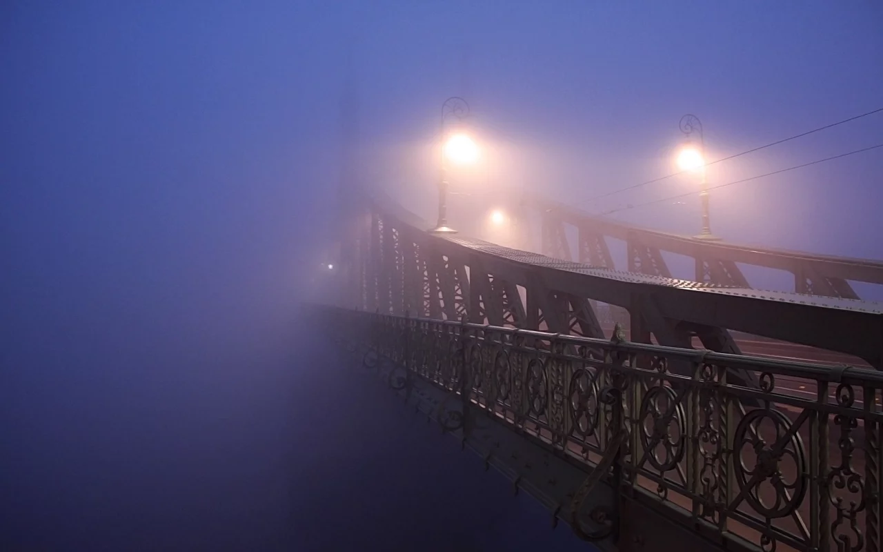 грусть, мечта, мост, туман, раздумья