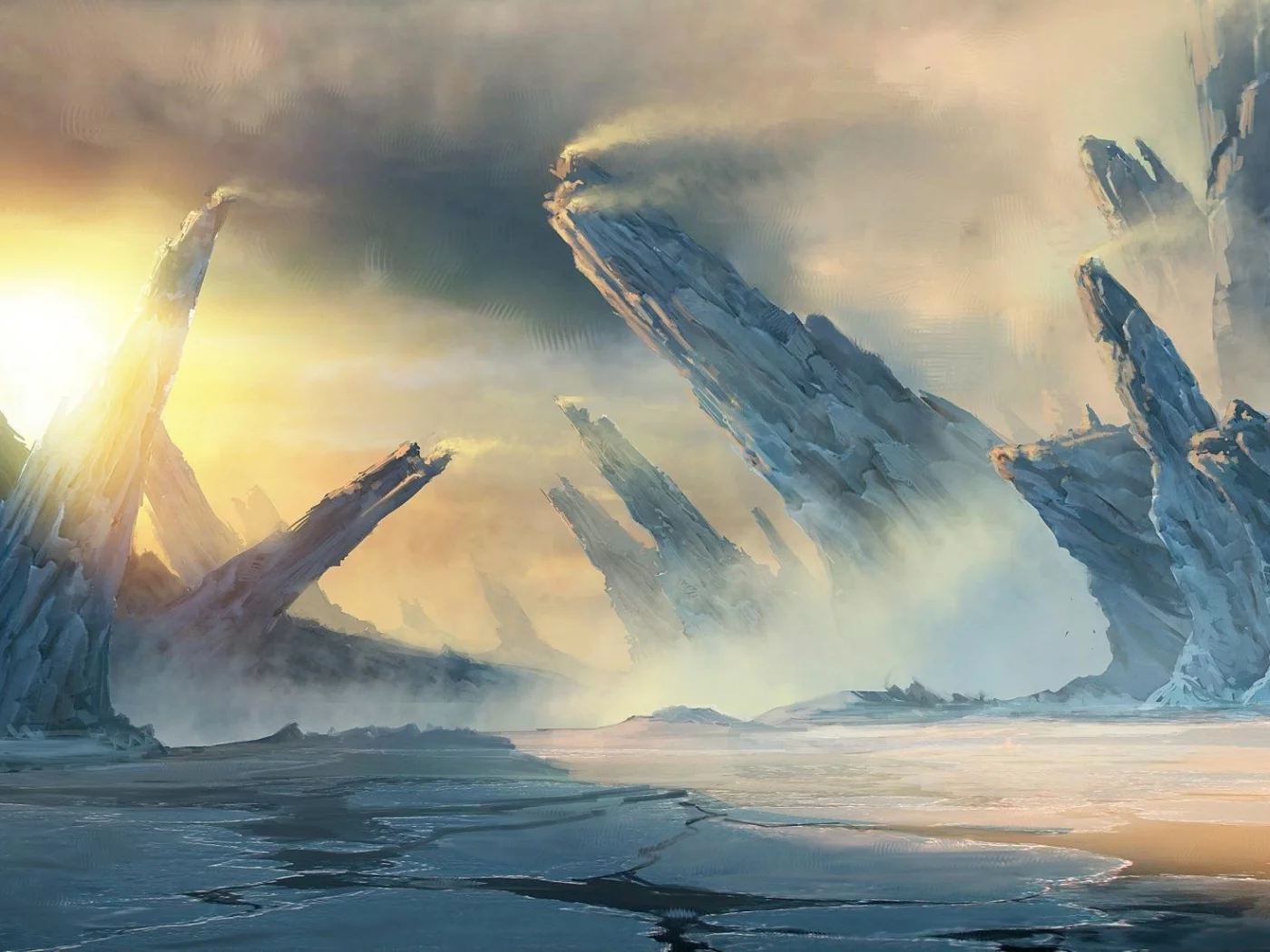 глыбы, лед, пейзаж, concept art, lost planet 3 