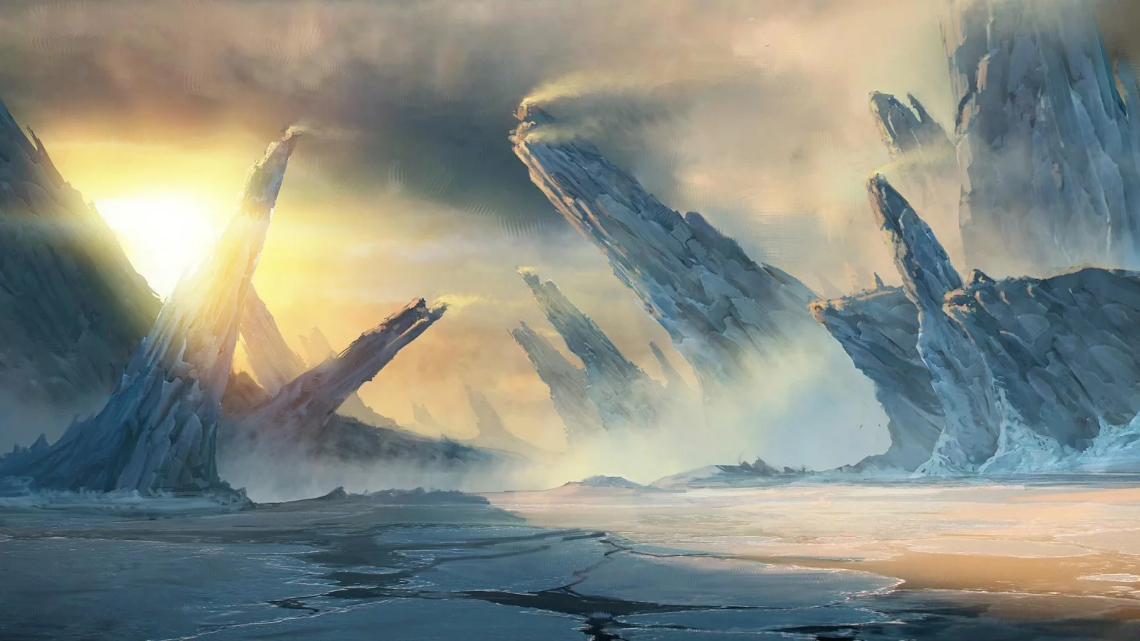 глыбы, лед, пейзаж, concept art, lost planet 3 