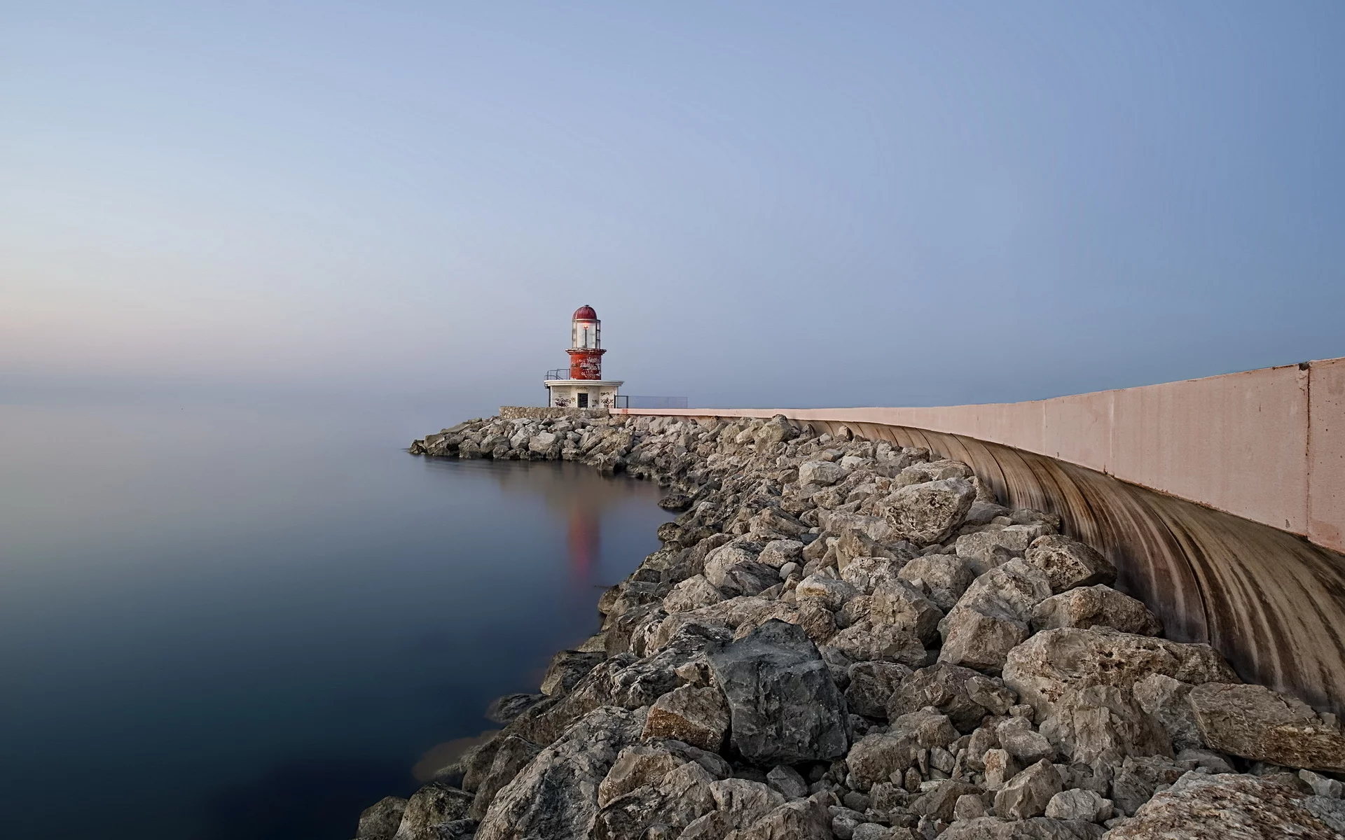пейзаж, море, небо, маяк