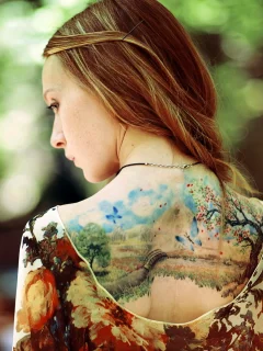 фон, девушка, рисунок
