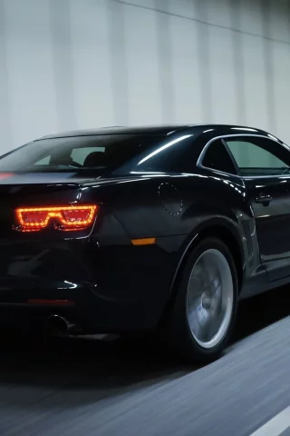 задняя часть, chevrolet, camaro ss, черный