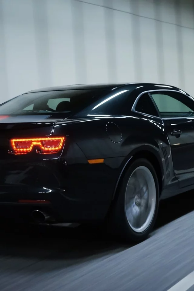 задняя часть, chevrolet, camaro ss, черный