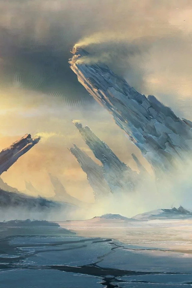 глыбы, лед, пейзаж, concept art, lost planet 3 