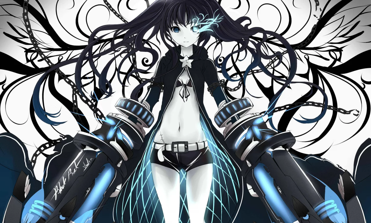 арт, black rock shooter, девушка, kuroi mato, faefaea