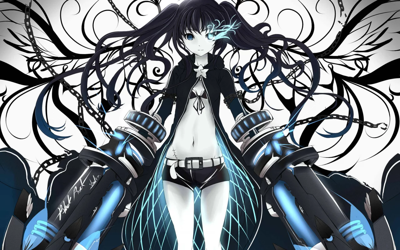 арт, black rock shooter, девушка, kuroi mato, faefaea