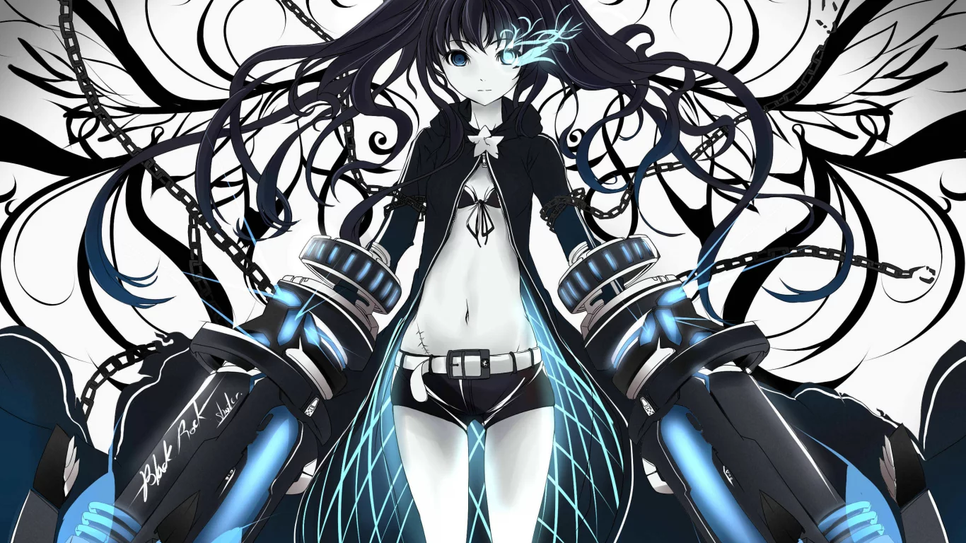 арт, black rock shooter, девушка, kuroi mato, faefaea