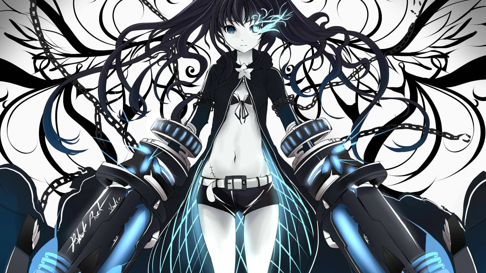 арт, black rock shooter, девушка, kuroi mato, faefaea
