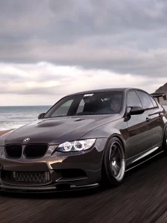 3 series, море, пляж, 335i, бмв, e90, bmw, black