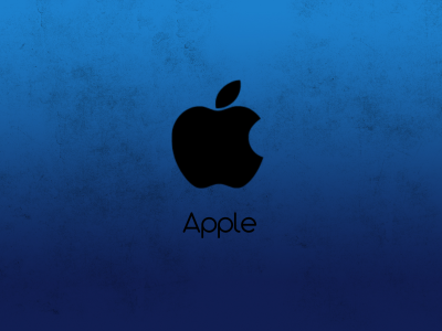 apple, минимализм, синий, эппл