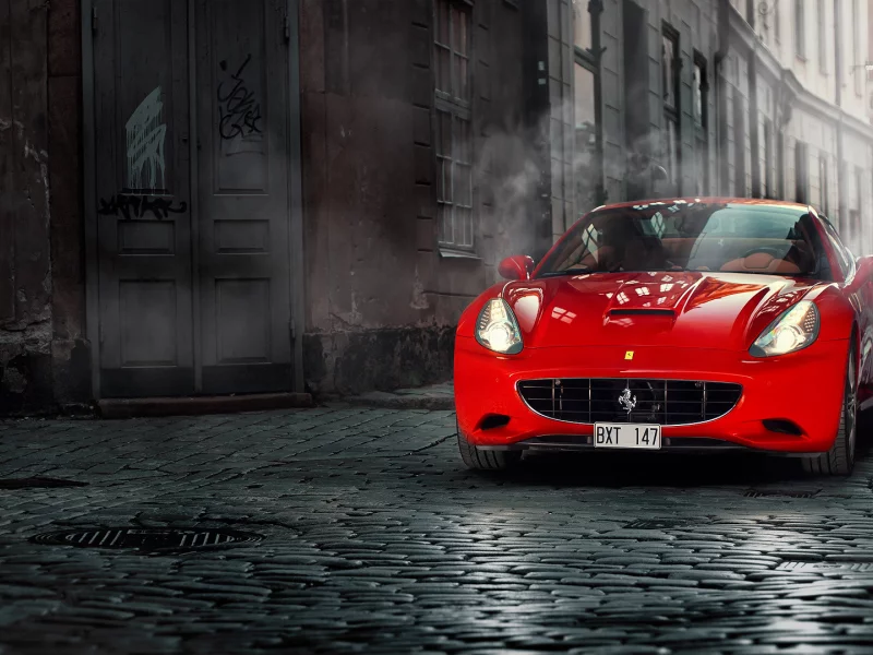 red, california, феррари, красная, ferrari