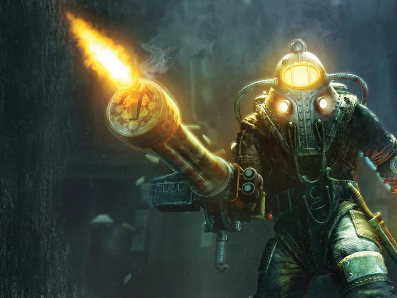 папочка, пулемет, большой, 2, bioshock