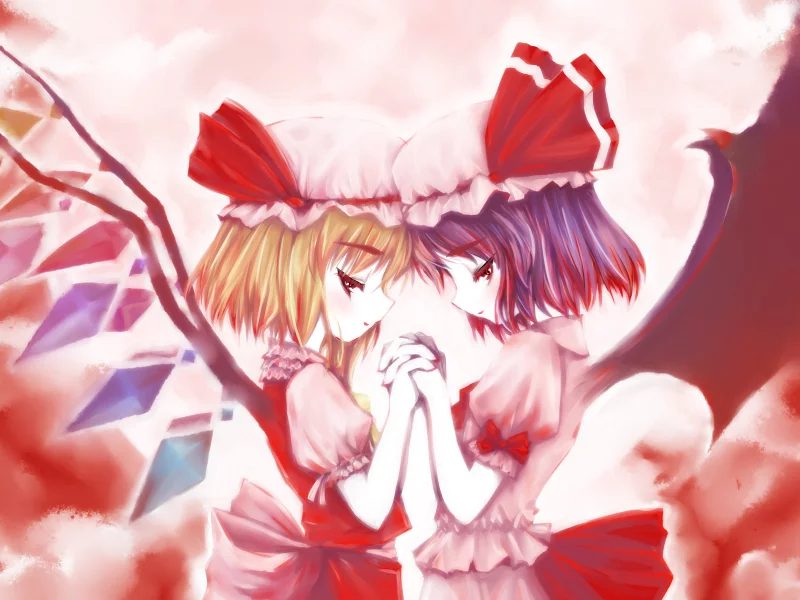 девушки, touhou, flandre scarlet, remilia scarlet