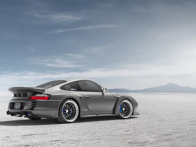 silvery, порше, porsche, rear, серебристый