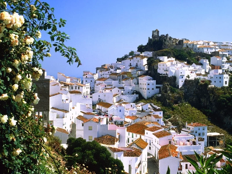 горы, испания, городок, mountain village of casares
