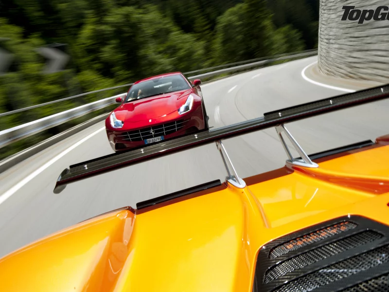 road, top gear, ferrari berlinetta, supercars, pagani zonda, tv show