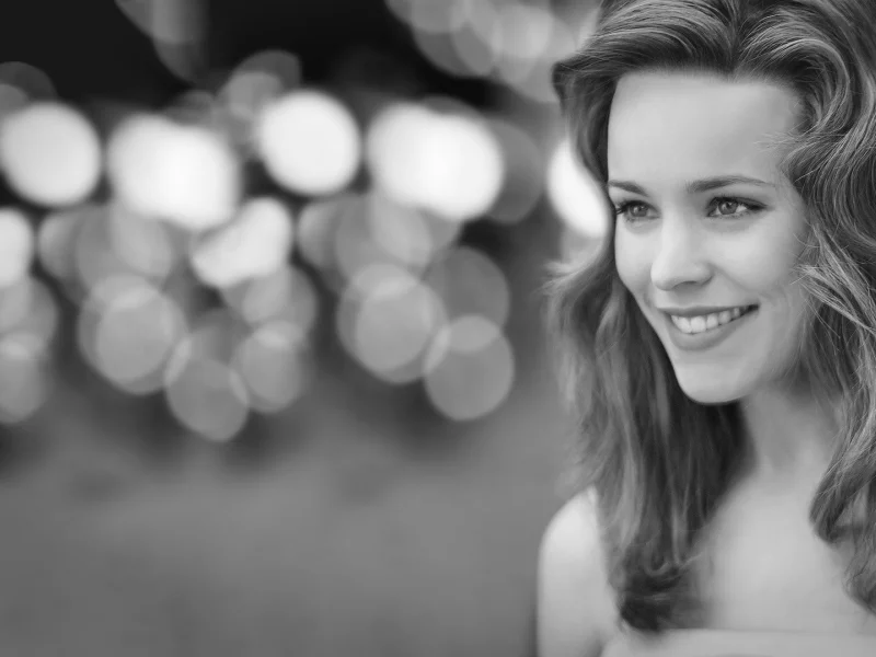 улыбка, rachel mcadams, актриса, черно-белое