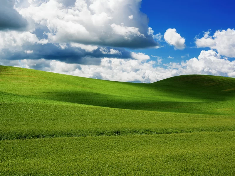 облака, небо, xp, поле