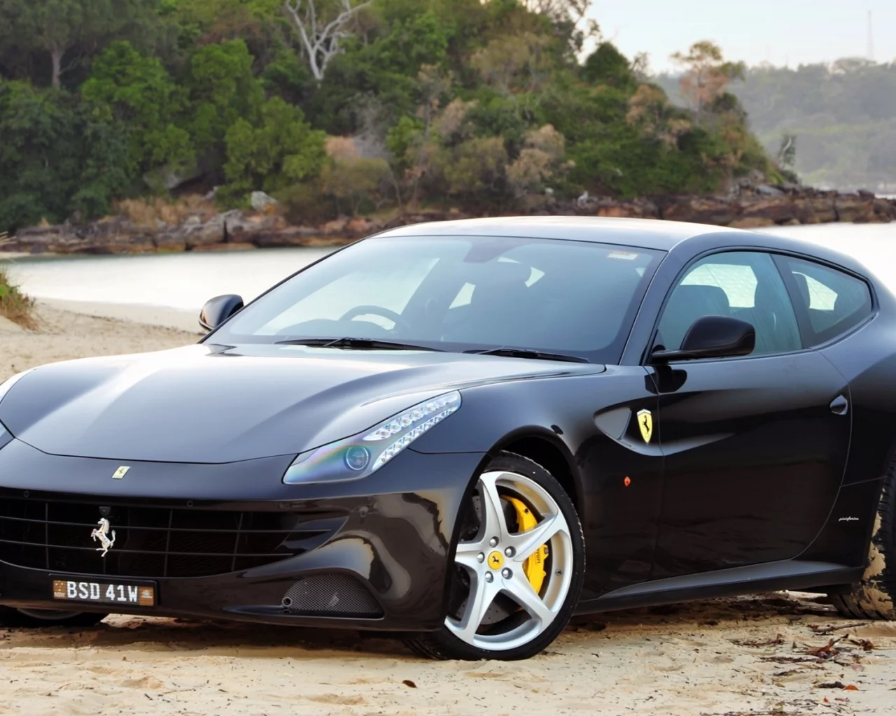 чёрный, суперкар, ferrari, фф, феррари, ff