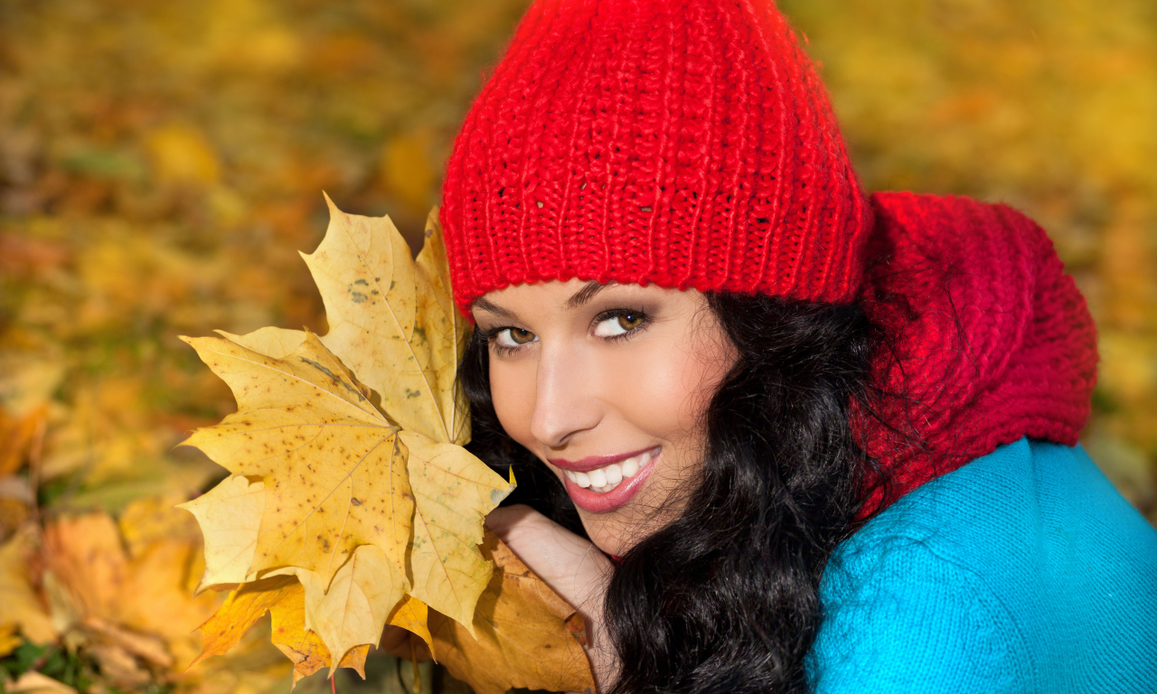 осень, листья, autumn, woman, leaves, девушки