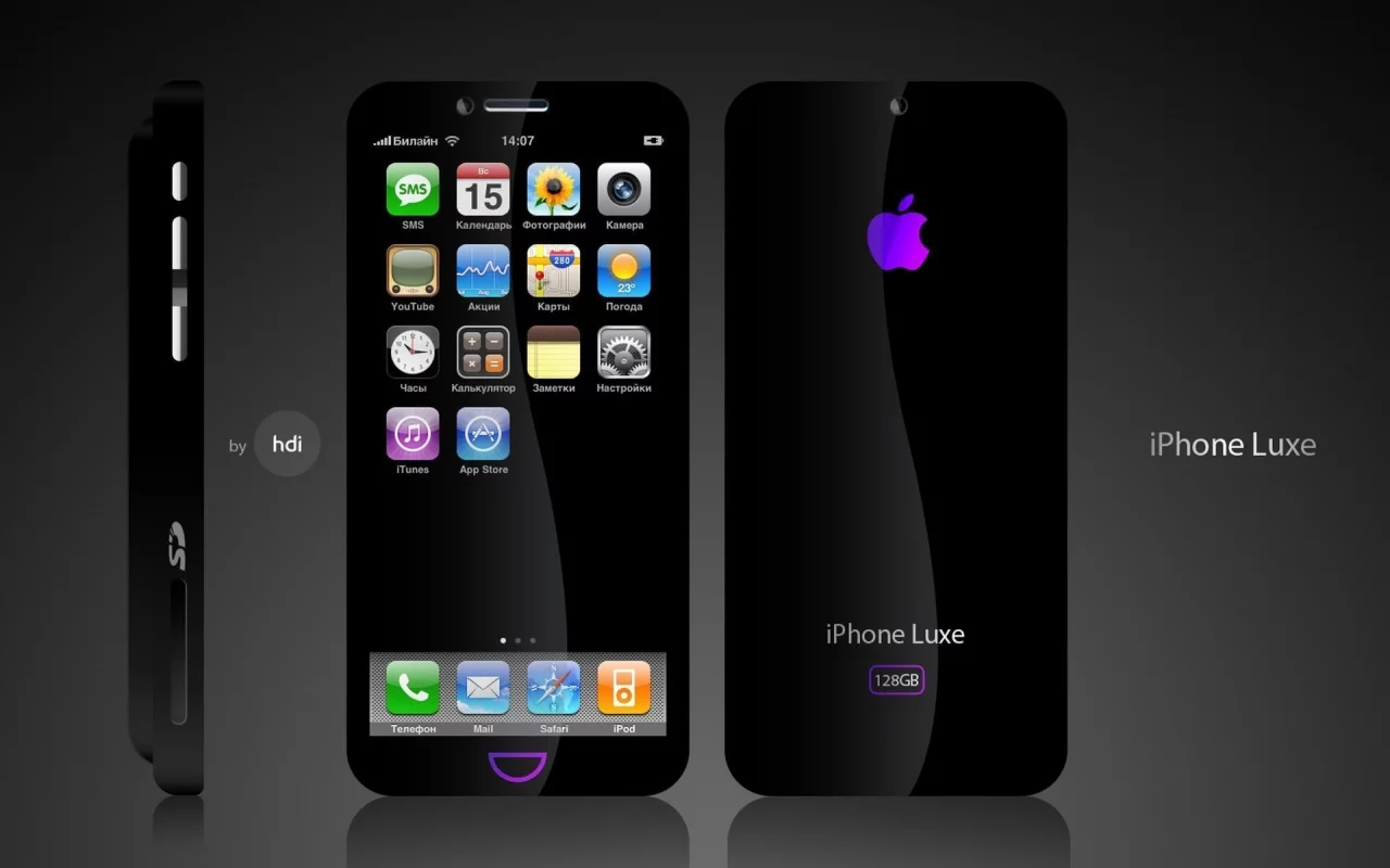 модный, iphone-deluxe, черный, новый, iphone