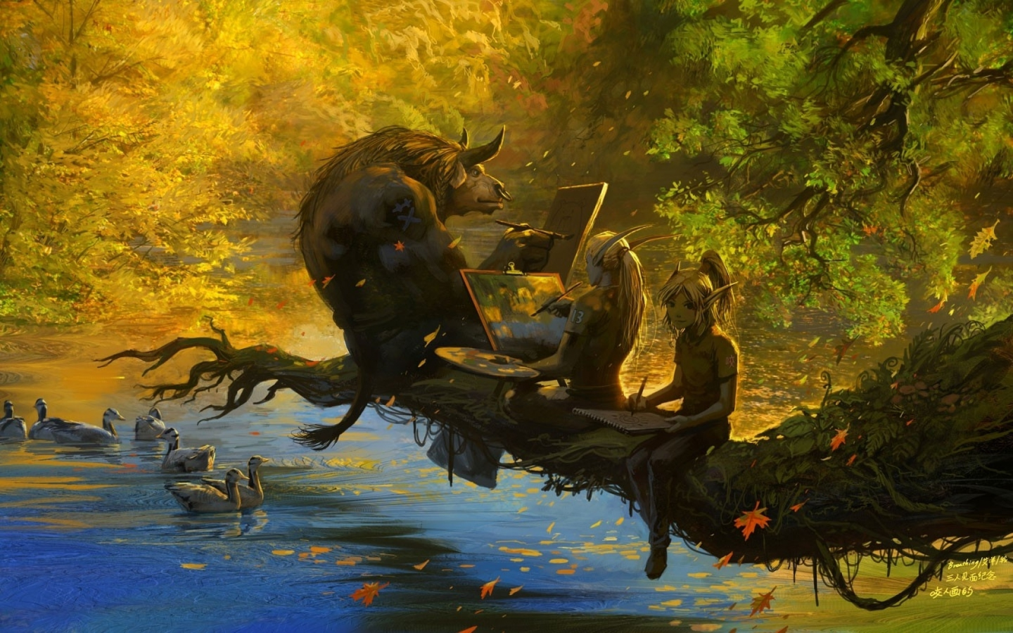 озеро, world of warcraft, wow, осень листопад