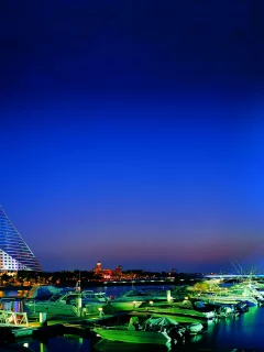 город, ночь, дубай, jumeirah beach hotel