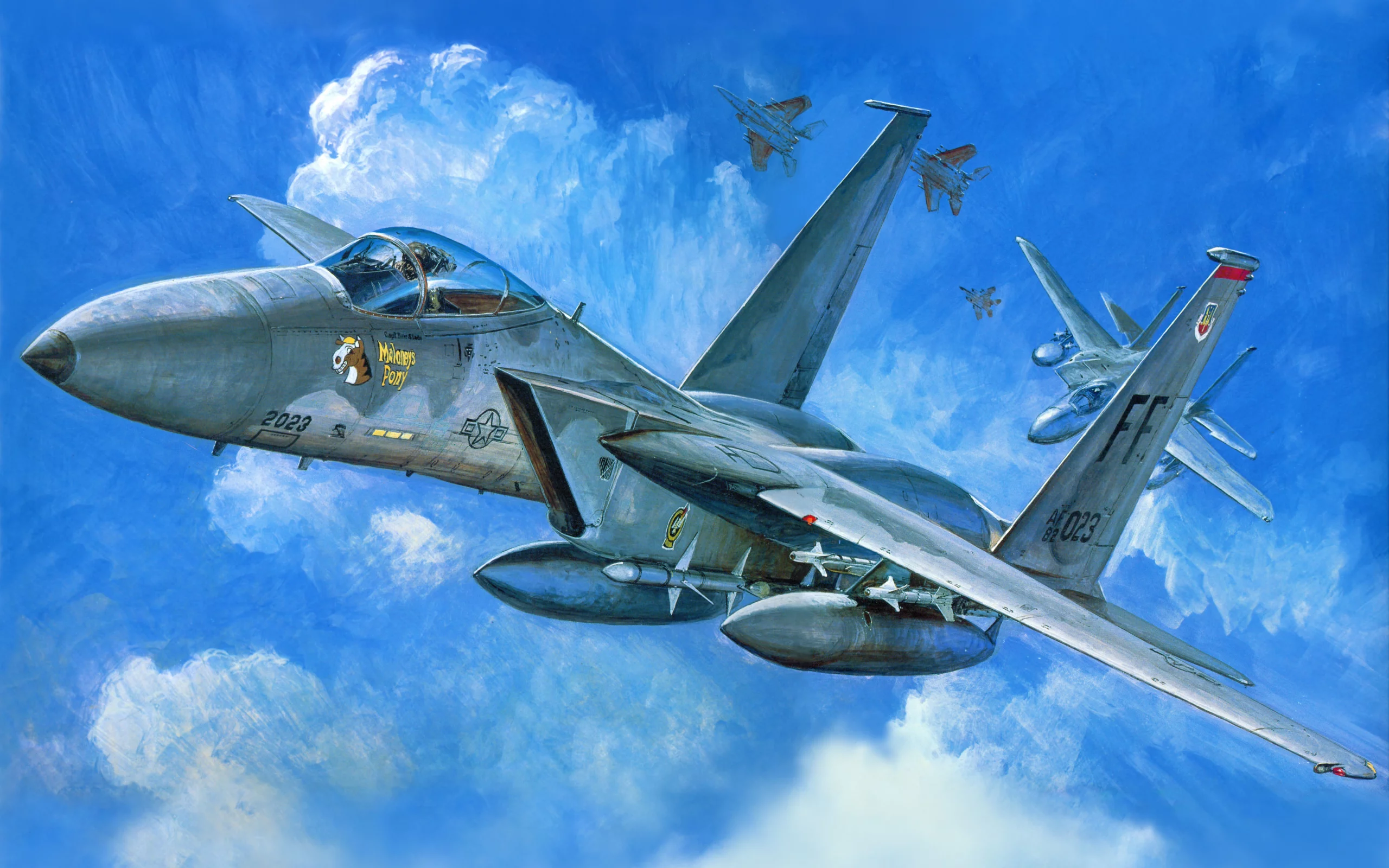 рисунок, арт, f -15c, истребитель