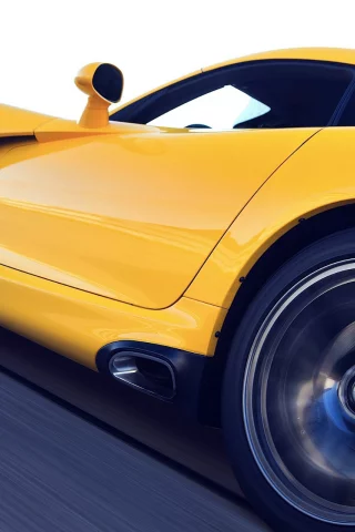 yellow, str, viper, dodge, side view, motion, gts