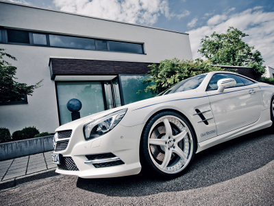 tuning, clouds, graf weckerle, white, 2012 car, mercedes-benz, sl 500