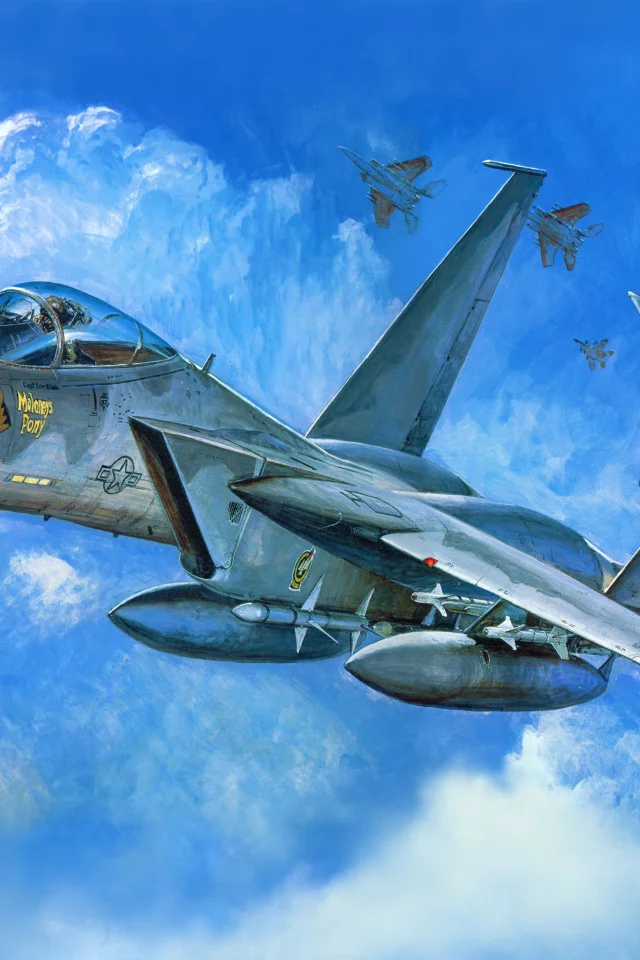 рисунок, арт, f -15c, истребитель