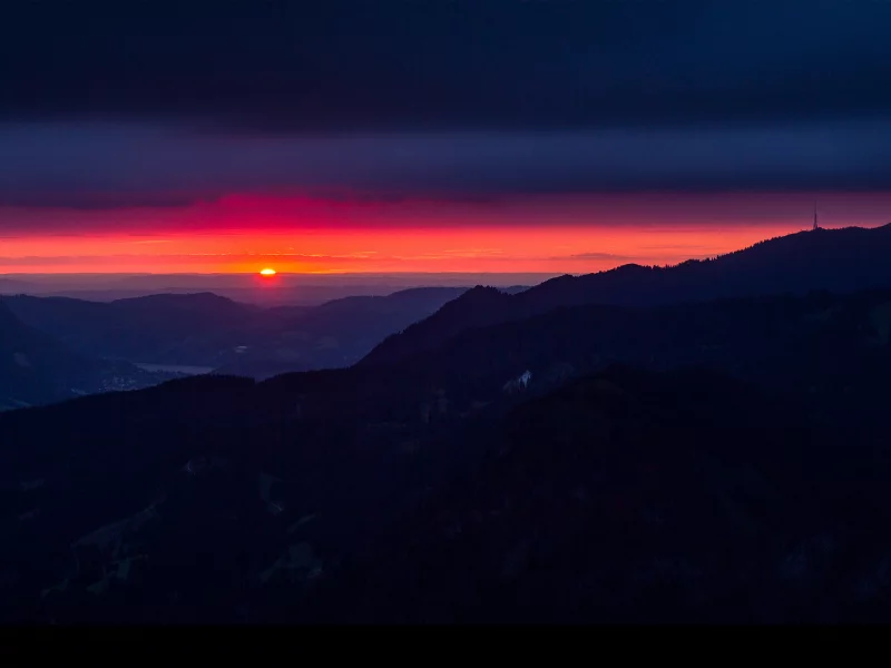 небо, bavaria, пейзаж, природа, закат, germany