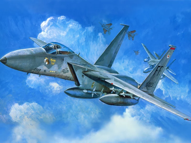 рисунок, арт, f -15c, истребитель