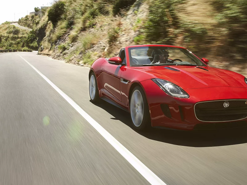 вид спереди, f-type, jaguar, ягуар, красный
