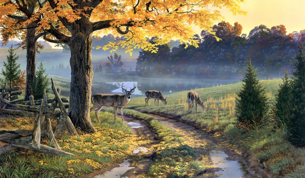 озеро, живопись, al agnew, a bend in the road