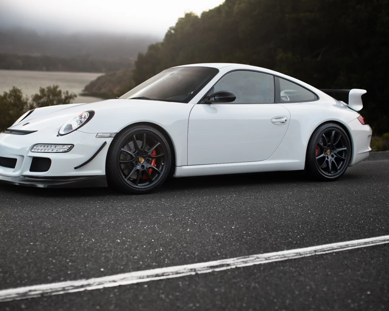 porsche, road, белый, gt3, white, порше, mountains, гт3