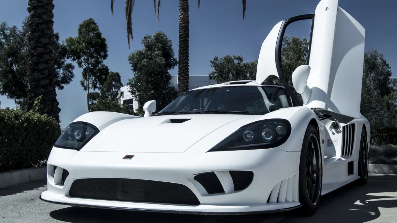 saleen s7, салин с7, sky, white, белый, trees