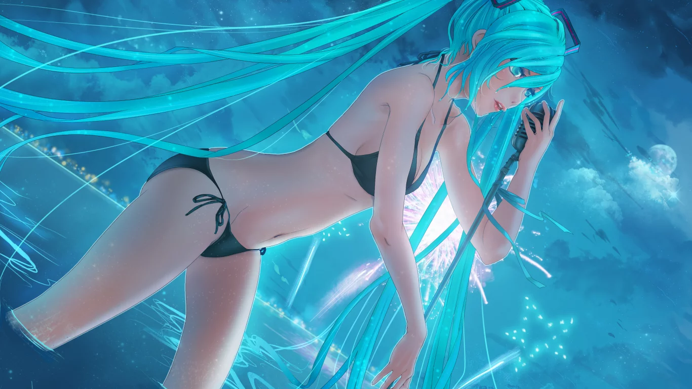 лифчик, девушка, hatsune miku, nou, трусики, art