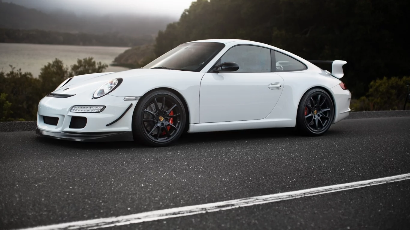 porsche, road, белый, gt3, white, порше, mountains, гт3