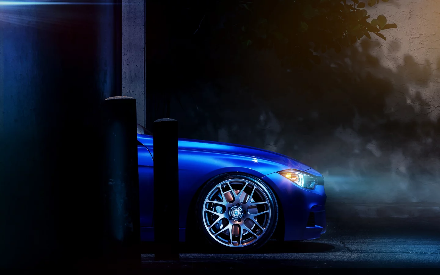 bmw, машины, тюнинг, ночь, диски, авто