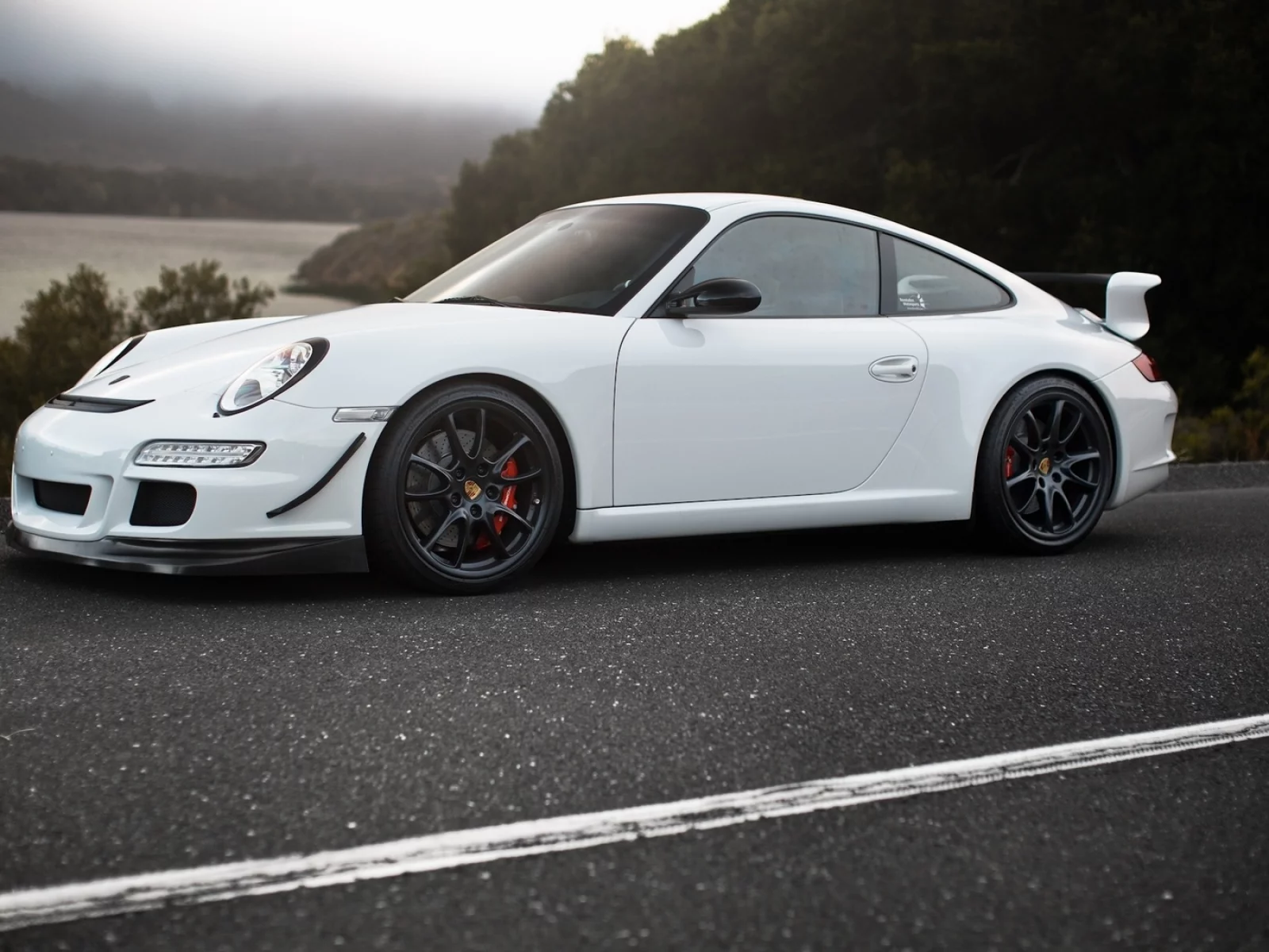porsche, road, белый, gt3, white, порше, mountains, гт3